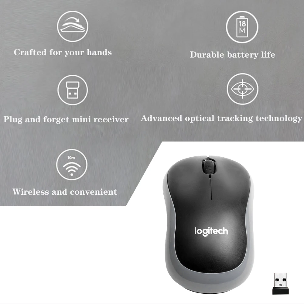 M185 Mini Wireless Mouse Comfortable Portable Mouse Mice 2.4GHz with USB Mini Receiver Small Hand for Windows/Mac OS/Linux