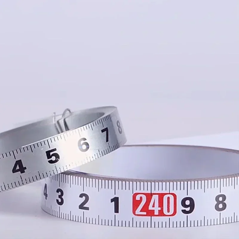 Cuttable Self-adhesive Scale Strip Stickers 10/12.5mm Width Metal Tape Measure Miter Track Router Table Saw Measuring 0.5-1M tape measure measuring tape