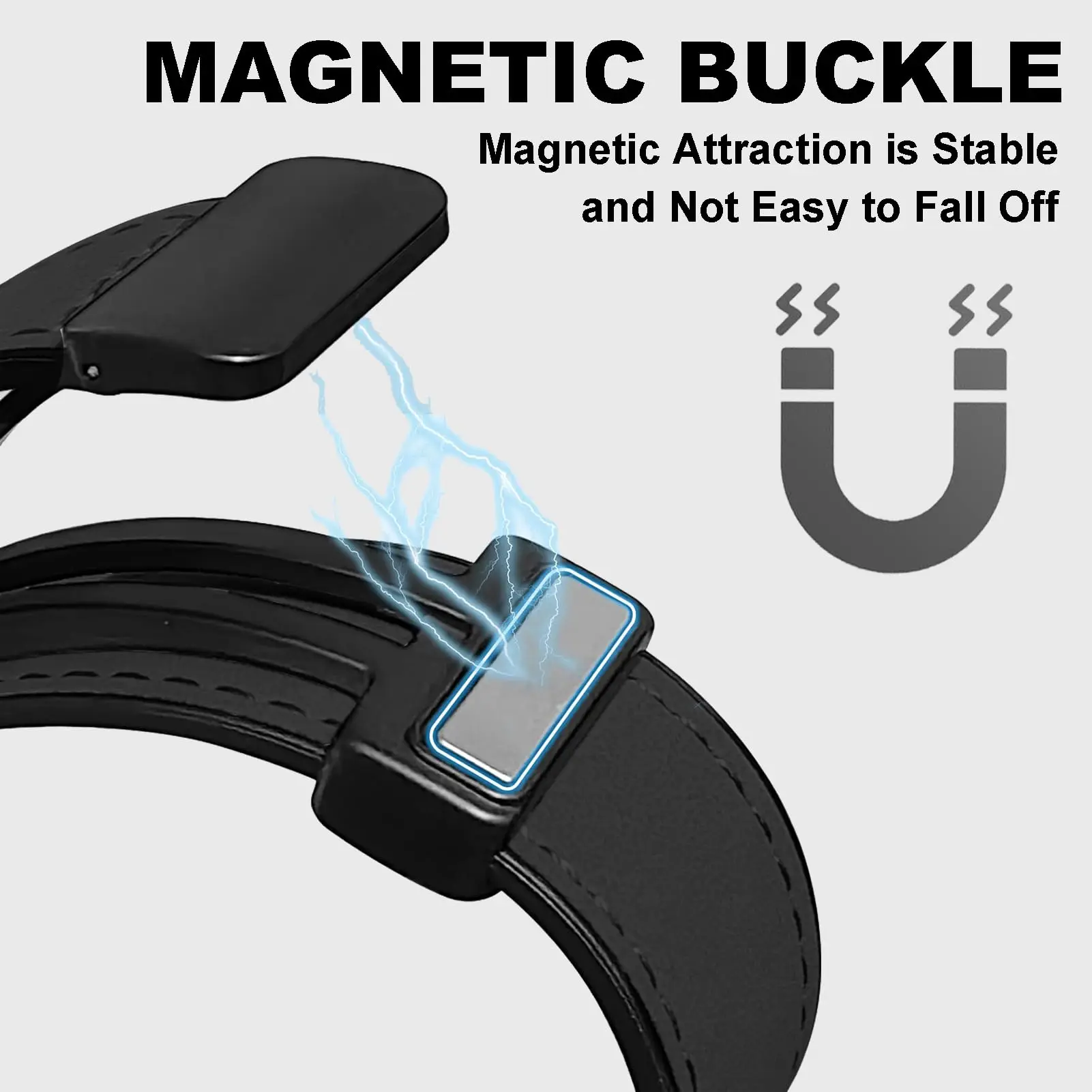 Premium Leather Magnetic Watch Strap - Classic Bracelet Design
