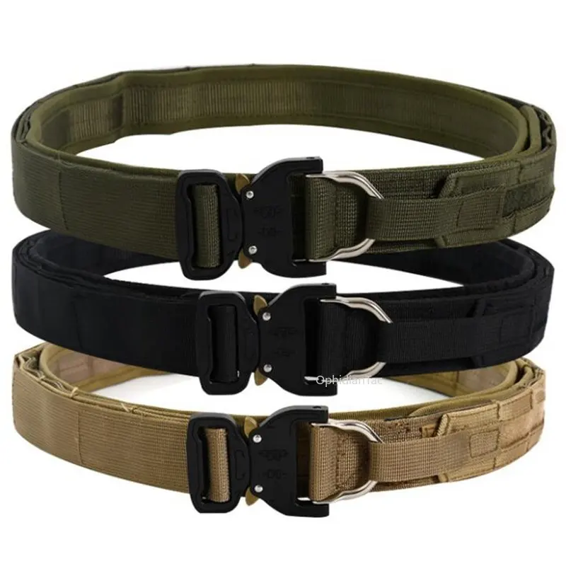 

MOLLE Battle Belt Tactical Heavy Duty Belt with Inner Belt Inner Belt Pad Quick Release Buckle Two Belt System Double Layer