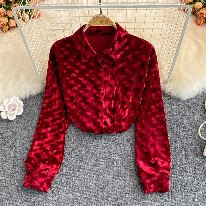 Meados de Comprimento de Veludo de Ouro Solto na Moda Jaqueta Feminina Primavera Outono Versão Coreana Selvagem Retro Casual Camisa Superior M2266 2022 18 Computers & Electronics