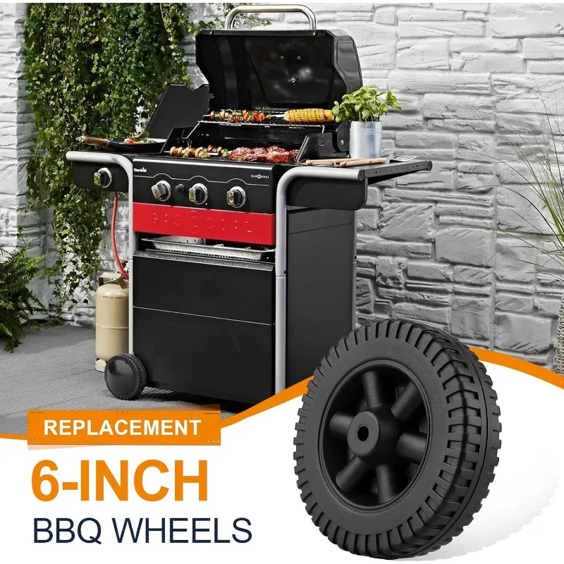 Kunststoff-Grill räder mit und ohne Abdeckungen robuste hitze beständige verschleiß feste Räder Gabel wagen Ersatzteile – Detail 2