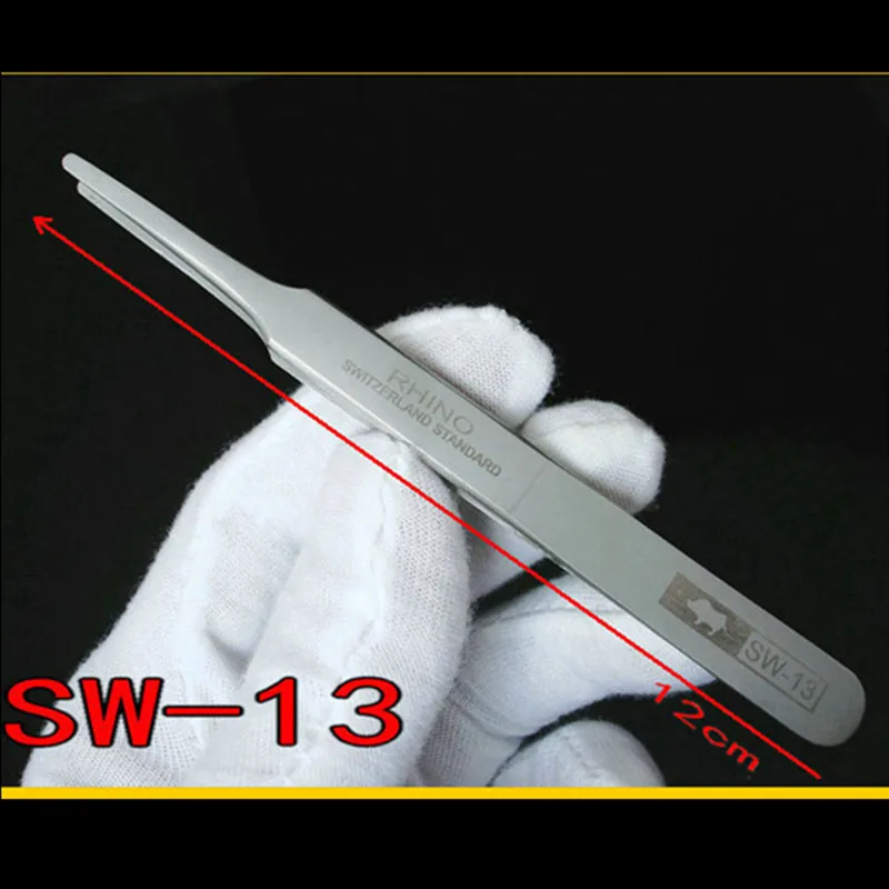 Anti-Magnetic Anti-Acid RHINO SW 10 - SW 15 Tweezers Set Switzerland Standard Tip Precision Forceps Phone Repair Tools