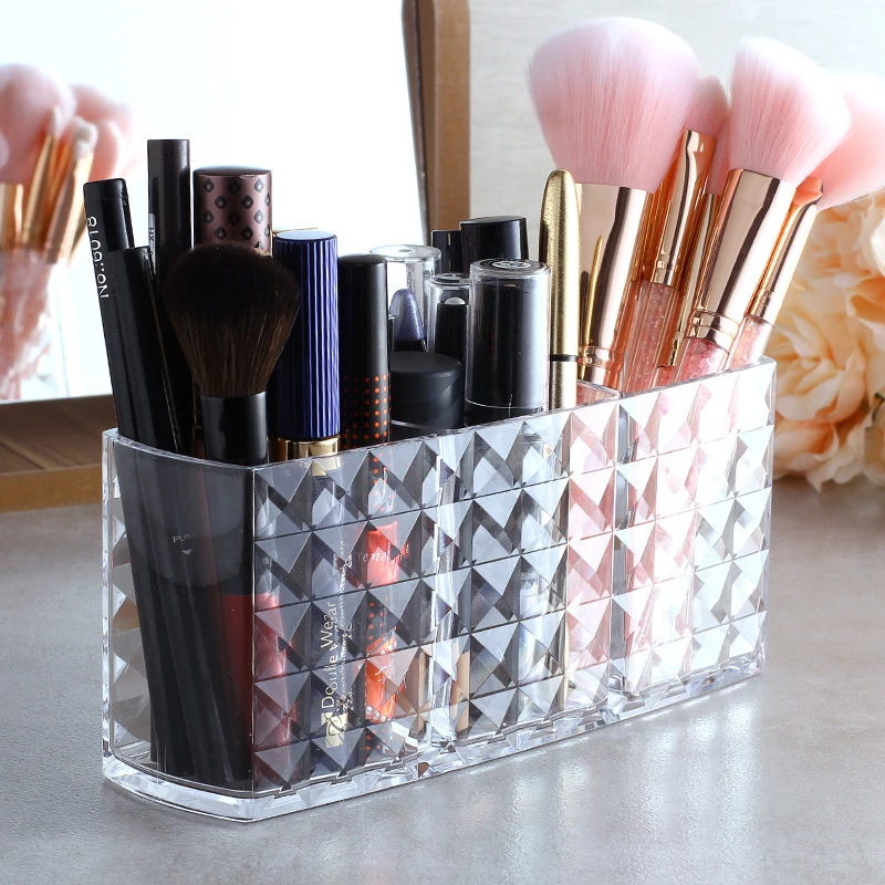 1PC Clear Acrylic Makeup Brush Holder Desk Cosmetic Organiser Lipstick Brush Storage Lipstick Brush Storage Holder 4