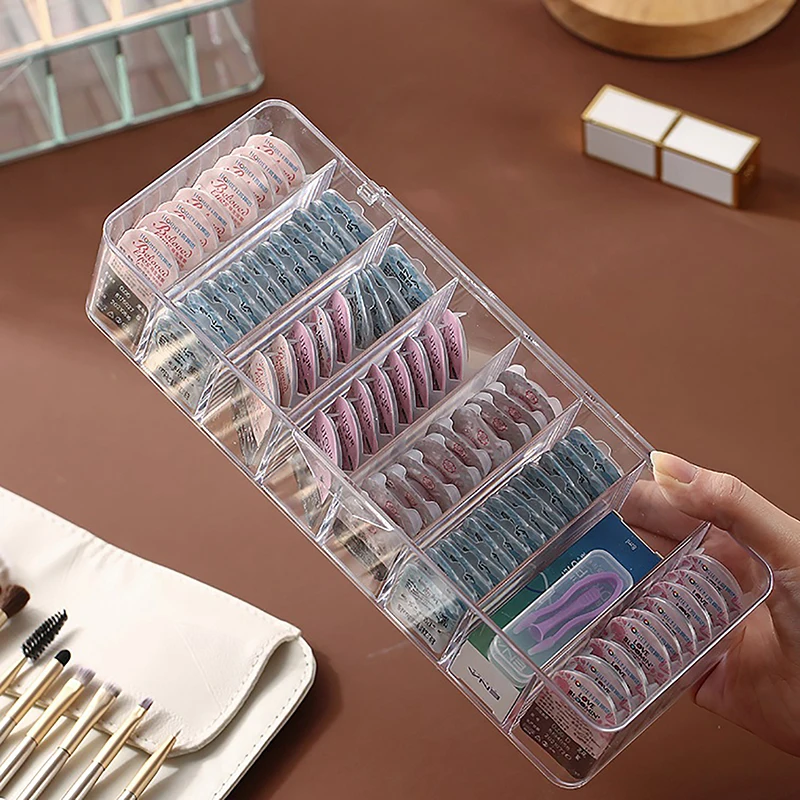 Acrylic Contact Lens Case 7 Compartments Storage Box with Lid Dustproof Transparent Organizer 2