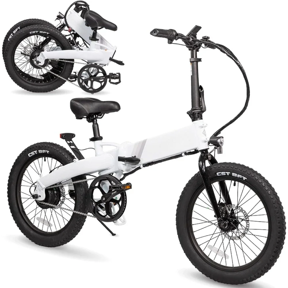 

Electric Bike Adult Folding Bikes - Weighs Only 46lbs 40+ Mile Range w/5Pedal-Assist Levels,20mph Top Speed - Class1and 2 E Bike
