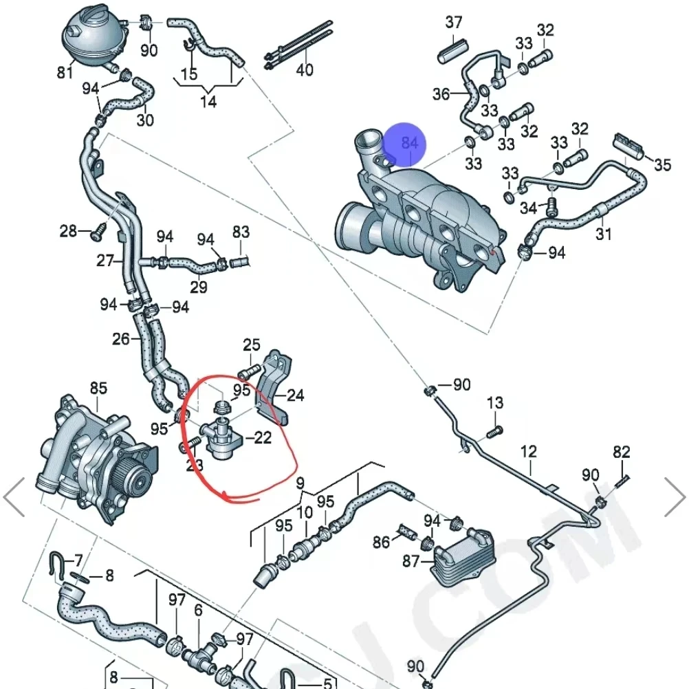 Water Pump Electric Additional Coolant Auxiliary Cooling 1K0965561J For VW Golf Skoda Seat For Audi A3 TT Q3 Jetta CC Passat Cooling Water Pump