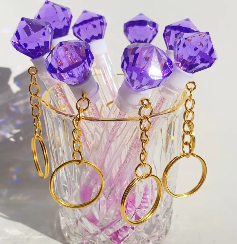 10개 빅 다이아몬드 래쉬 브러쉬 일회용 속눈썹 브러쉬 스풀리 마스카라 완드 인 튜브 Wity Keyring