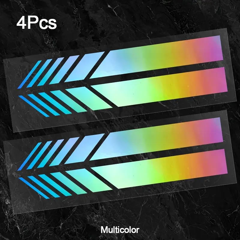 "Classic JDM Reflective Stripes Vinyl Decal Kit - 4pcs Self-Adhesive Car Body Stickers, Waterproof & Universal Fit" - Image 4