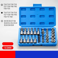 34 - Piece Torx and E - Torx Star Socket Set with Case (34pcs)