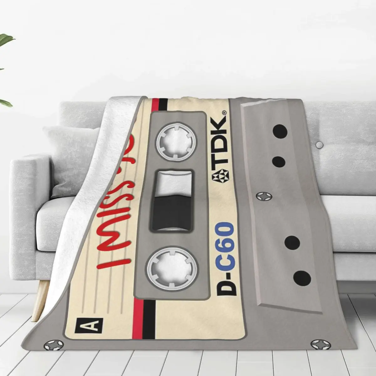 

Vintage Audio Tape -I Miss You! Bed Blanket Bed Covers Luxury Blanket Flannel Blanket Air conditioning blanket