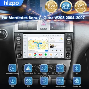 Hizpo-reproductor Multimedia para coche, Radio con Android, 8 pulgadas, Carplay, para Mercedes Benz CLC W203 C-Class C180 C200 CLK200 CLK W209, Autoradio, estéreo 4G-LTE 1