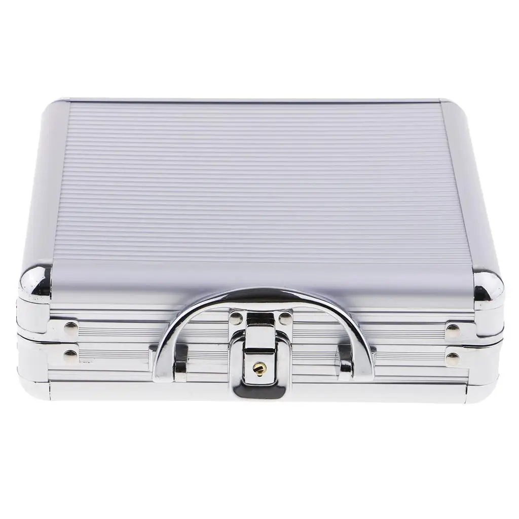 100pcs Aluminum Poker Chip Case Empty Memory for Playing Cards Portable Poker Chip Suitcase Chips Container
