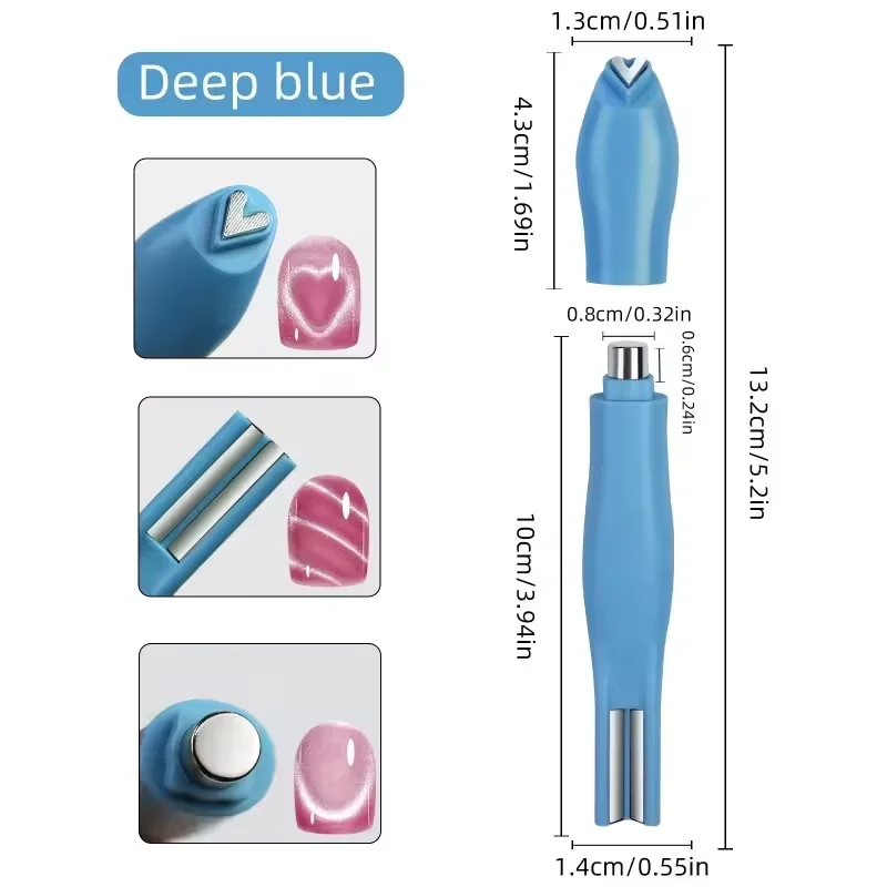 3 in 1 Cat Eye Nail Magnet for UV Gel Polish Magnetic Design Tool with Love
