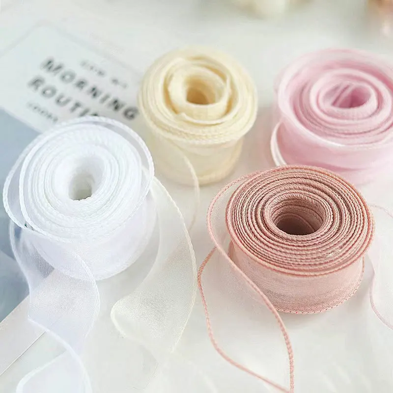 10야드 40mm 롤 실크 리본 새틴 리본 오간자 리본 선물 포장 수제 웨딩 생일 파티 장식 리본 DIY 공예