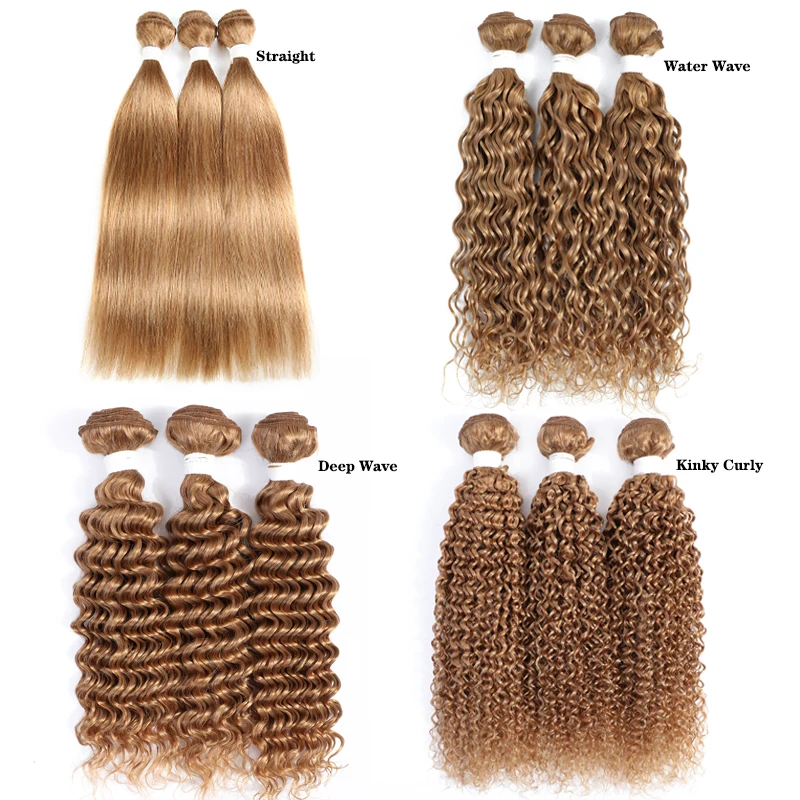 Human Hair Extensions Human Hair Bundles Body Wave Human Hair Bundles Honey Blonde Colored Human Hair Weave Bundles Brazilian Remy Bundle Deals 1 PC KEMY HAIR