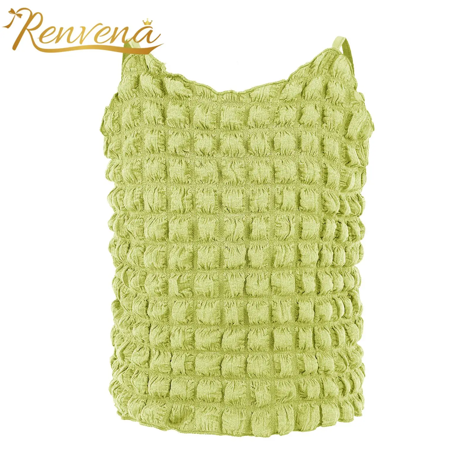 

Детские Пузырьковые топы без рукавов на тонких бретельках однотонные топы с рюшами для повседневной летней одежды для девочек