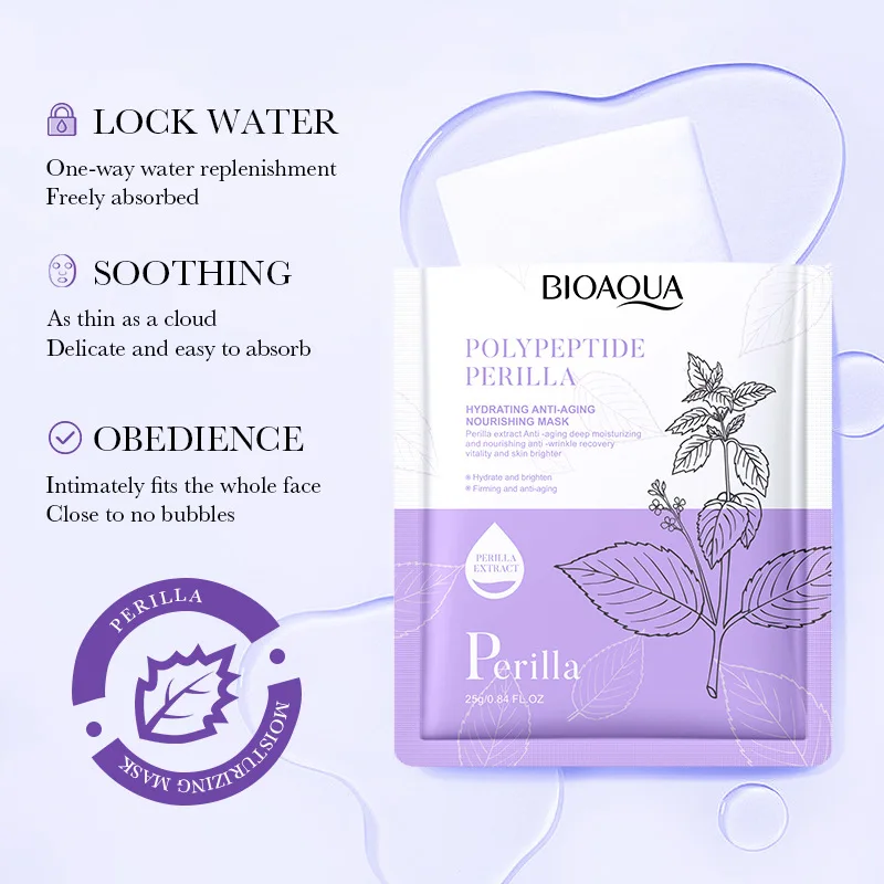 10pcs Polypeptide Perilla Hydrating Anti-Aging Nourishing Mask Moisturizing Oil Control Shrink Pores Anti Aging Face Skin Care 5 10pcs Polypeptide Perilla Hydrating Anti-Aging Nourishing Mask Moisturizing Oil Control Shrink Pores Anti Aging Face Skin Care - Image 5