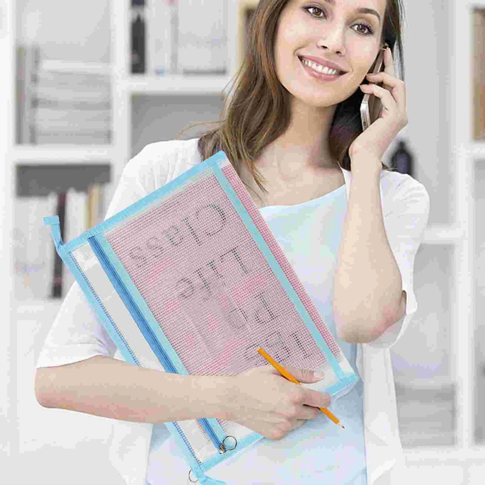 지퍼가 달린 파일 가방, 교육용품, 시험지 파우치, 문서 보관 서류 분류 거치대