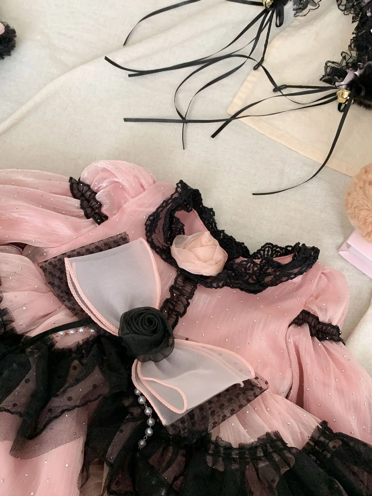 Kinder Spanische Kleider Kleinkind Mädchen Lolita Prinzessin Spitzenkleid Kinder Kawaii Katze Ballkleider Baby Luxus Geburtstagskleid – Detail 12