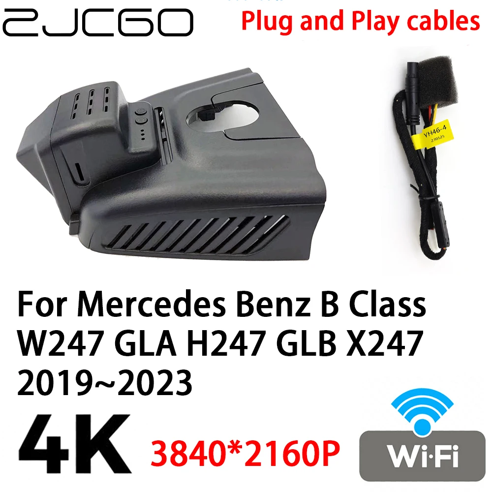 

ZJCGO 4K 2160P Car DVR Dash Cam Camera Video Recorder Plug and Play for Mercedes Benz B Class W247 GLA H247 GLB X247 2019~2023