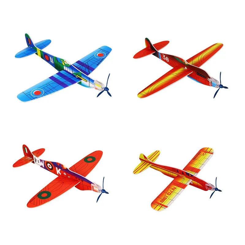 12/24Pcs Foam Airplane Glider Hand Thrown Flying Toy Plane for Kids Adults Outdoor Sports Toys Birthday Party Gift Easy Assemble