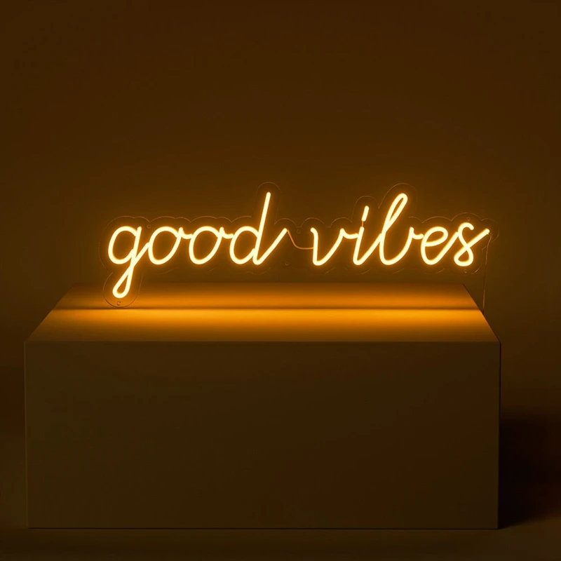 

Good Vibes Neon Signs Led Light for Bar Pub Club Home Wall Hanging Flex Neon Lights Wedding Home Party Decor