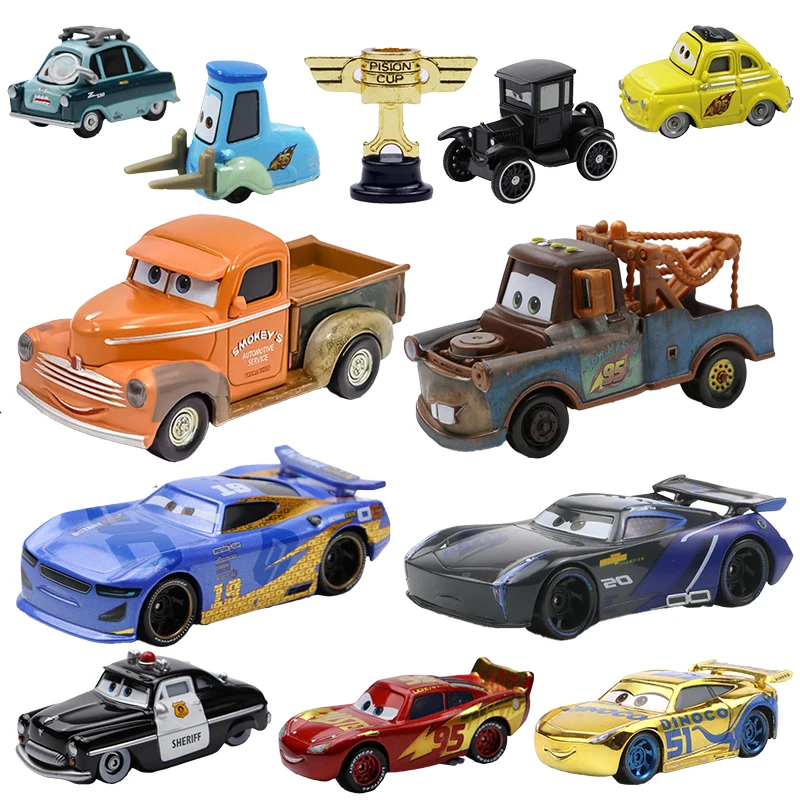 Disney Pixar Cars 3 Set Lightning Mcqueen Fire Truck Lightning Jackson Storm Metal Model Car 1:55 Toys Kids Boy Kids Gift