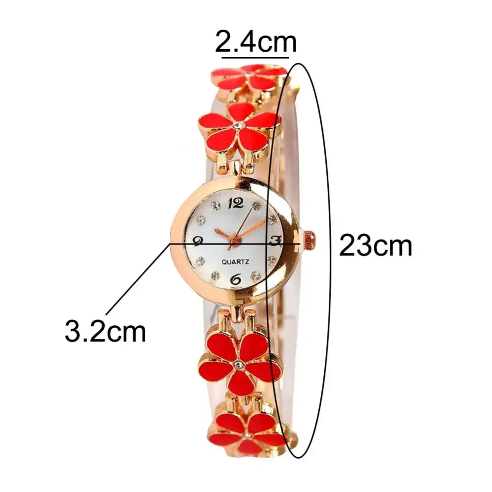 Women Watches Dial Flower Bracelet Quartz Watch