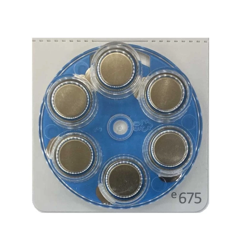 6PCS/LOT( 1 PACK) Zinc Air Battery E675 A675 P675 675 PR44 Hearing aid Battery