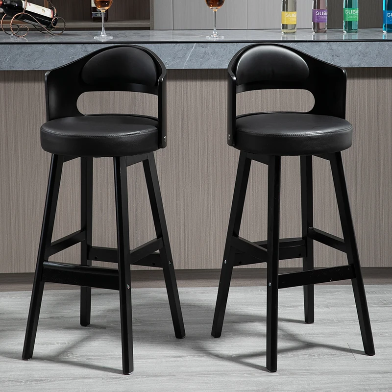 

Reception Ergonomic Bar Chairs Modern Design High Stool Nordic Bar Chairs Breakfast Wooden Cadeira Krzeslo Cafe Furniture JY50BY