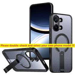 Advanced Heat Dissipation Phone Case with Magnetic Bracket and Tough Cover for Poco C81 Pro (Black)