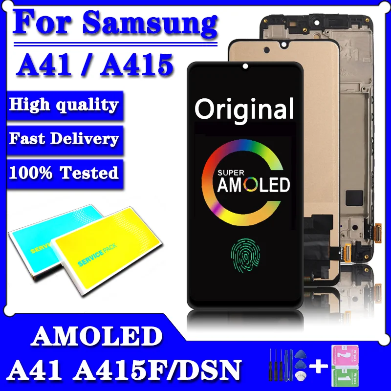 

6.1"Original LCD For Samsung Galaxy A41 A415 A415F A415F/DS LCD display Screen Touch panel Digitizer with frame Assembly