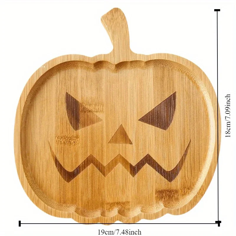 1PC Halloween Wooden Tray Holiday Party Plate Party Venue Layout Props Halloween Creative Fruit Plate Household Kitchen Supplies
