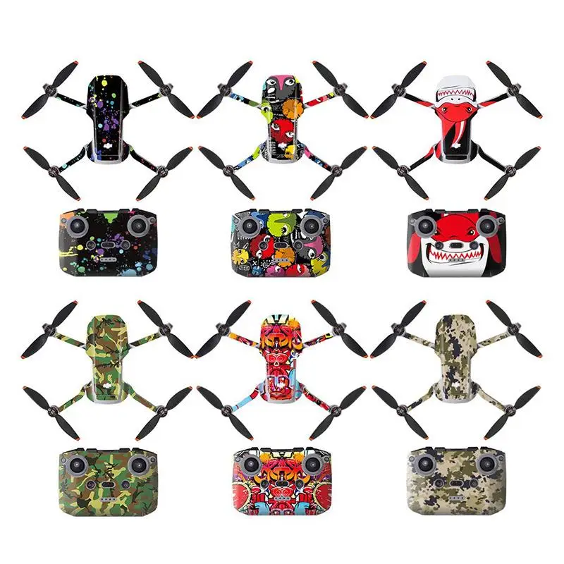 Volodymyr for Dji Mavic Mini 2 Sticker Waterproof PVC Sticker Set Drone Body Arm Remote Control Protective Skin Accessories