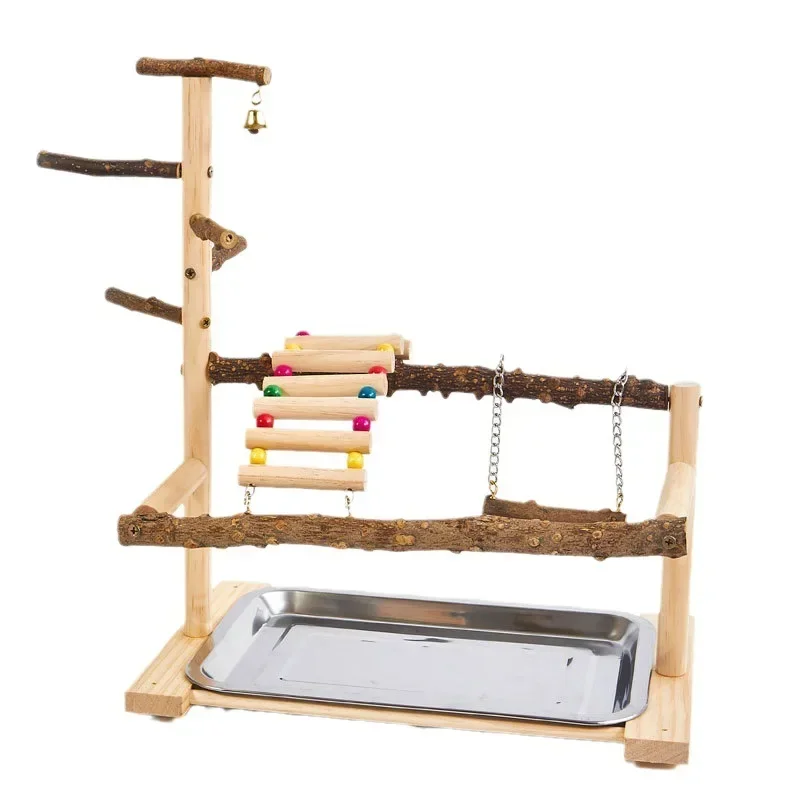 Parrot Interactive Amusement Park Parrot Training Solid Wood Station Stand Pole Bird Supplies Bird Rack Stand Stick