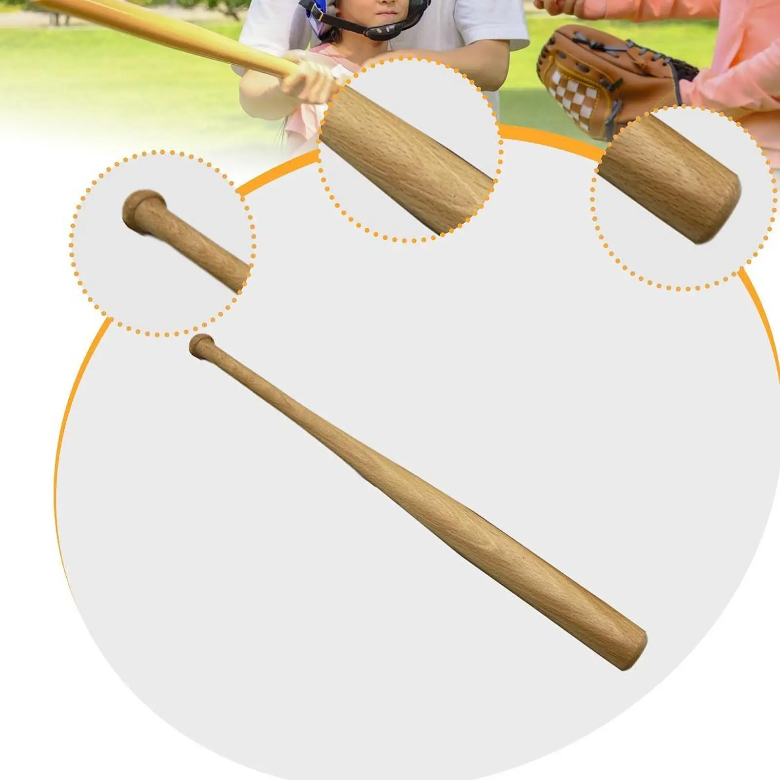 Wood Baseball Bat Baseball Stick Equipment Versatile 18 inch Comfortable Grip Wood Baseball Bat Baseball Stick Equipment Versatile 18 inch Comfortable Grip