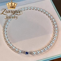 Luxurious Pearl Beaded Collarbone Necklace - Exquisite Light Fashion Jewelry (10MM)