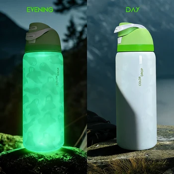 Owalaa nightlight ghost 32oz/945ml stainless steel insulated water bottle with straw,for daily sports outdoor,perfect gift