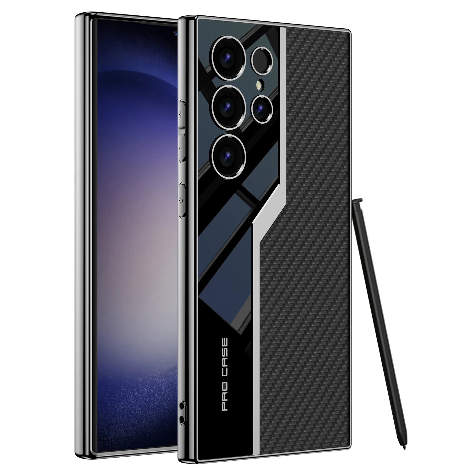 

Роскошный чехол из искусственной кожи для телефона Samsung Galaxy S24 Ultra S24 Plus, ударопрочный чехол с геометрическим корпусом и гальваническим покрытием