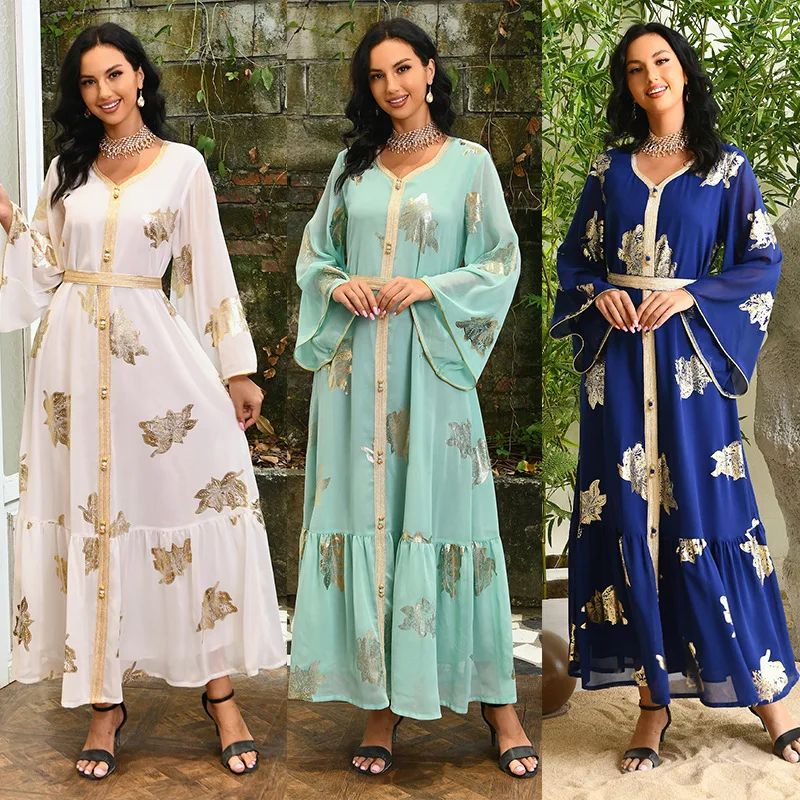

2023 New Arab Morocco Muslim Dress Abaya Women Ramadan Chiffon Abayas Dubai Turkey Islam Kaftan Longue Musulmane Vestidos Largos
