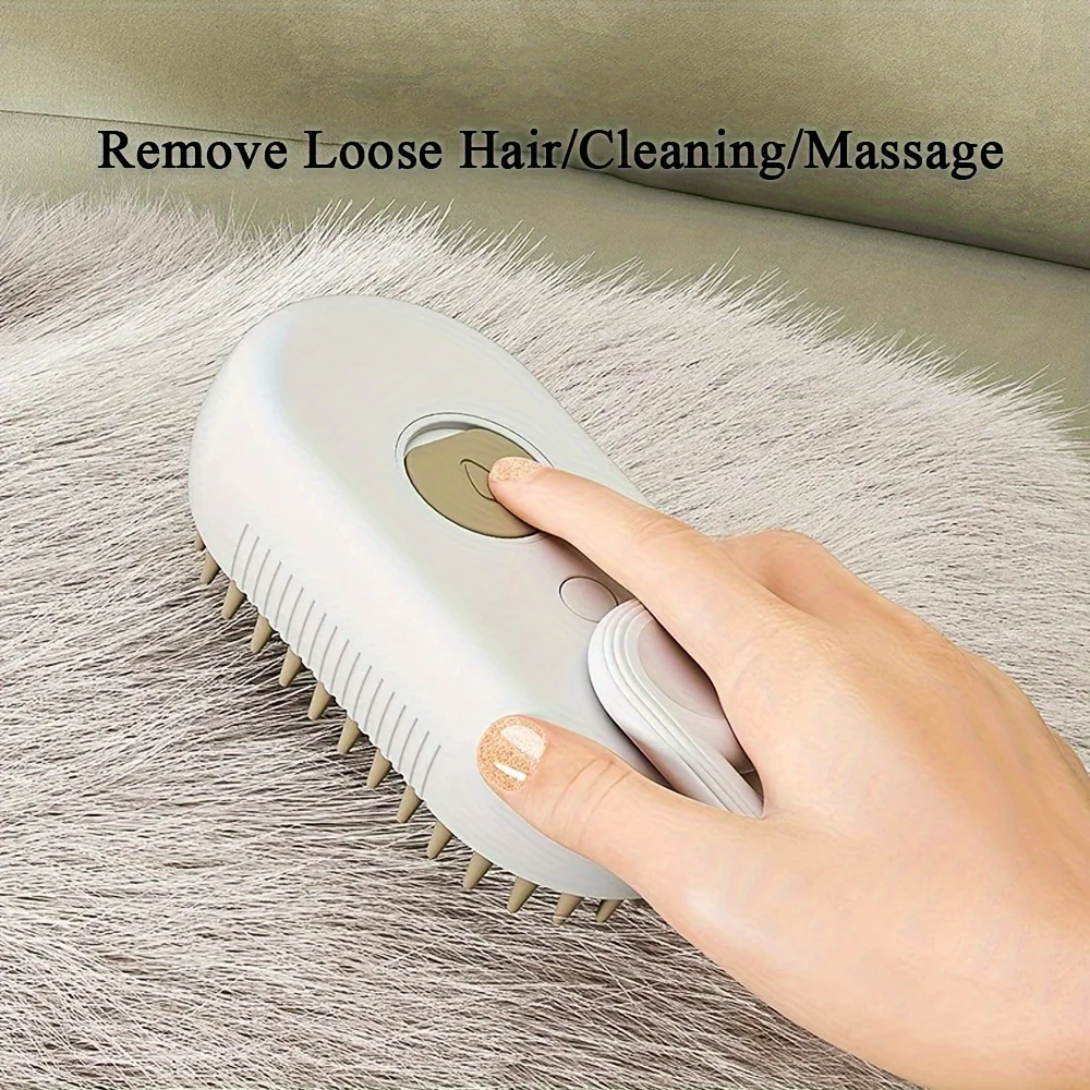 2-Pack 3-in-1 Steam Cat and Dog Brush, USB Charging, Massage Comb for Pet Grooming, Hair Removal and Relaxation-Easy To Clean