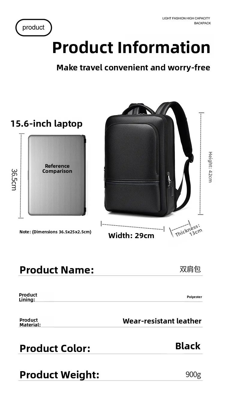 Large Capaci Leather Bapa for Busin Travel Men's Double oulder Bag with Cuter Carent Casual Simple Sle - Se5de2dba09204ee9b40c40d744a8c4fem 