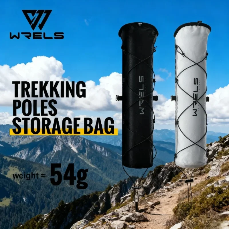 WRELS Trekking Poles Bag Hiking Poles Bag Lightweight Waterproof Portable Fish Bone Pocket Opening Tightening Buggy Cane