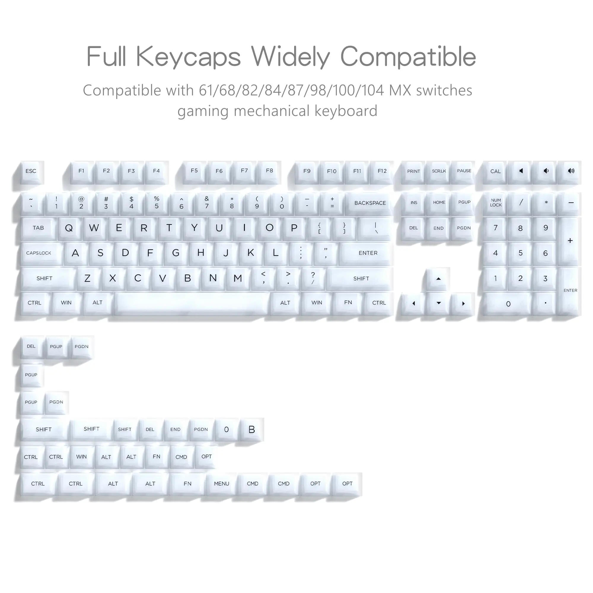 Mikeneko65 E-ホワイト Amazon.com: GTSP 135-Key Japanese White keycaps 65 Percent