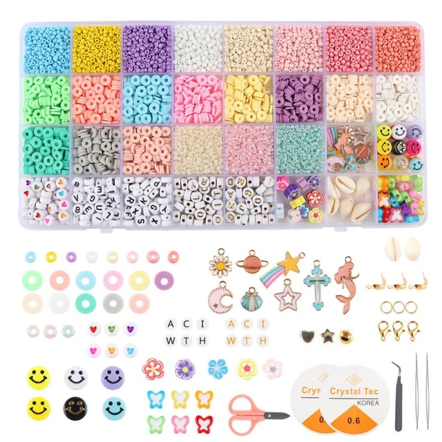 6MM Polymer Clay Beads Set Fashion Clay Flat Chips For Bracelet Making  Mixed Clay Beads Accessories Kit DIY Jewelry Making Set