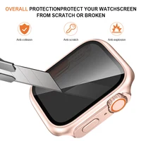 Protecteur d'écran de confidentialité pour Apple Watch, couvercle de protection en verre Guatemala, iWatch 6, 5, se, 4, 41mm, 45mm, série 9, 8/7, 40mm, 44mm, 9H 4