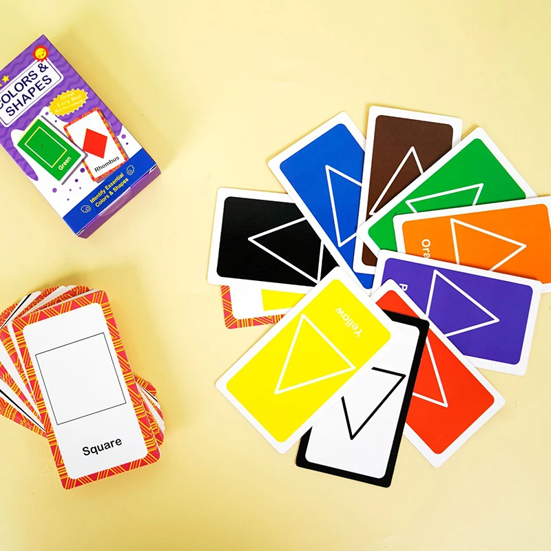 58PCS Baby Flash Cards Montessori Didactic Material Words Letter Number Learn Cards Color Shape Cognition Educational Parish Toy