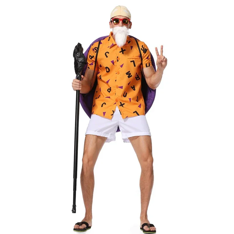 

Master Roshi Anime Cosplay Costume Set Halloween Costumes For Men Adult Party Performance Clothing