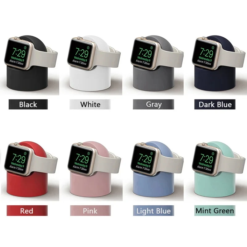 Charger Stand For Apple Watch Series Ultra/8/SE2/7/6/SE/4/3 49mm/45mm/44mm/42mm/41mm/40mm/38mm Durable Silicone Nightstand Mode apple watch charger stand,apple watch charging bracket